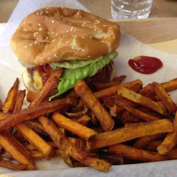 The Burger Grille - The Punisher with sweet potato fries - Burgers Near Me - Uxbridge, Massachusetts
