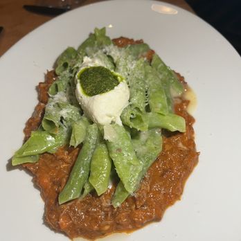 Ummo - GARGANELLI Braised lamb belly ragu, fresh ricotta, mint pesto, and Pecorino Pugliese. - Italian Near Me - Chicago, Illinois Ummo - GARGANELLI Braised lamb belly ragu, fresh ricotta, mint pesto, and Pecorino Pugliese. - Italian Near Me - Chicago, Illinois