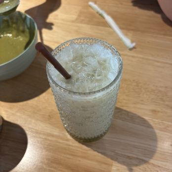 Just Falafel Vegan Cafe - Lavender Fields Matcha Latte - Vegan Near Me - Houston, Texas