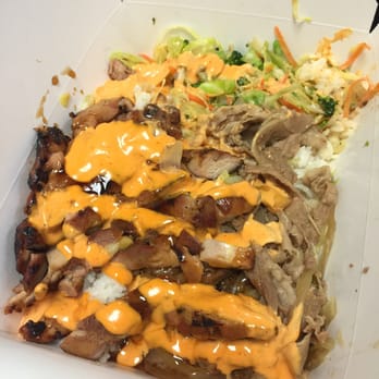 Hana Kitchen - Half chicken half beef bowl - Asian Fusion Near Me - Isla Vista, California Hana Kitchen - Half chicken half beef bowl - Asian Fusion Near Me - Isla Vista, California