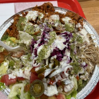 Halal House - chicken plate with mostly salad - Mediterranean Near Me - Northridge, California