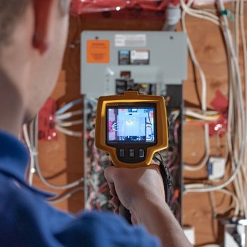 Power Home Inspection - Boris uses thermal IR camera to quickly determine hotspots which might need further investigation. - Home Inspectors Near Me - Bradford, Ontario Power Home Inspection - Boris uses thermal IR camera to quickly determine hotspots which might need further investigation. - Home Inspectors Near Me - Bradford, Ontario