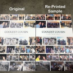 "Original" shows how posters were first printed. "Re-printed sample" is the tester redone with the PDF file we wouldve had to re-pay for.