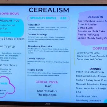 Cerealism - Menu - Desserts Near Me - Old Sacramento, California Cerealism - Menu - Desserts Near Me - Old Sacramento, California