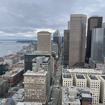 Smith Tower Observatory Bar - View from the outdoor terrace - Cocktail Bars Near Me - Seattle, Washington Smith Tower Observatory Bar - View from the outdoor terrace - Cocktail Bars Near Me - Seattle, Washington