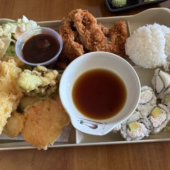 Sushi Ken - Chicken Katsu with Mix Tempura and Cali Roll - Sushi Bars Near Me - Fremont, California Sushi Ken - Chicken Katsu with Mix Tempura and Cali Roll - Sushi Bars Near Me - Fremont, California