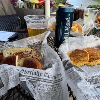 Octopus' Beer Garden - Oktoberfest brats and sauerkraut, and potato pancakes, with a German beer. - Beer Gardens Near Me - Mount Clemens, Michigan