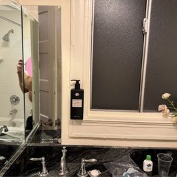 Small corner mirror, please don't mind my mess and flowers I brought in