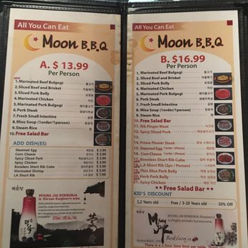 Moon BBQ 2 - Menu - Korean Near Me - Los Angeles, California