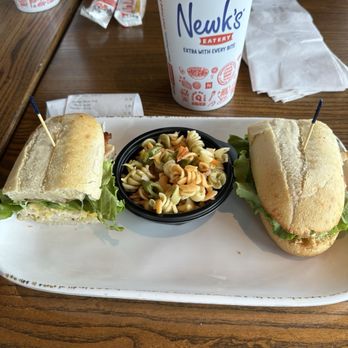 Newk's Eatery - Chicken Bacon Club with pasta salad - Salad Near Me - Tahlequah, Oklahoma Newk's Eatery - Chicken Bacon Club with pasta salad - Salad Near Me - Tahlequah, Oklahoma