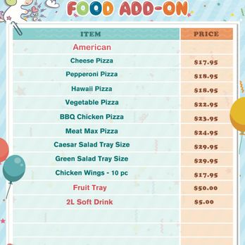 PlayPie - Food Options as of 09/2021 - Kids Activities Near Me - Buena Park, California PlayPie - Food Options as of 09/2021 - Kids Activities Near Me - Buena Park, California