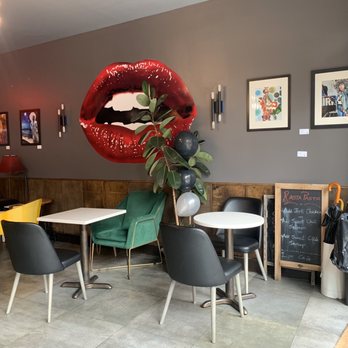 Lips Cafe - Love the lips decor and displayed art work - Cafes Near Me - Brooklyn, New York