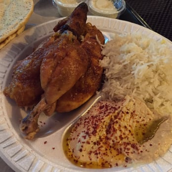 Zankou Chicken - Half chicken plate with rice and hummus - Mediterranean Near Me - Burbank, California Zankou Chicken - Half chicken plate with rice and hummus - Mediterranean Near Me - Burbank, California