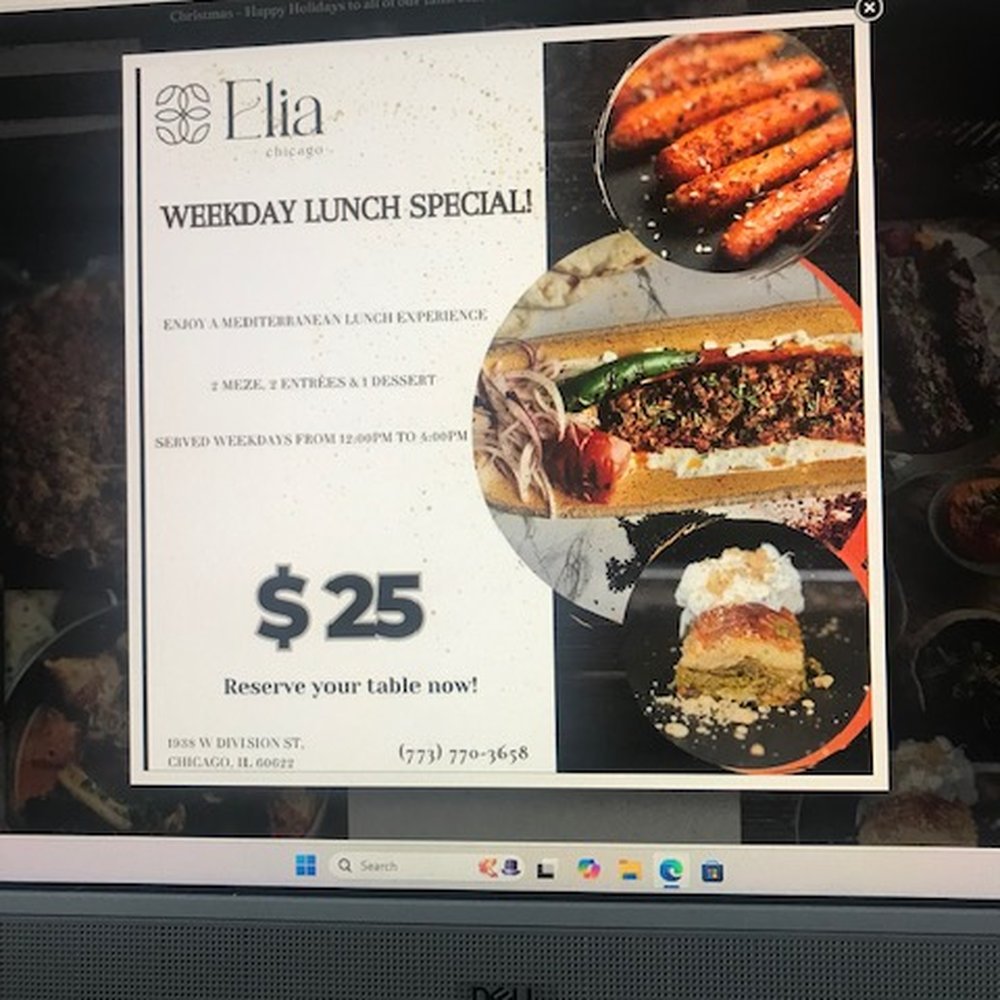Elia - Lunch Special - Turkish Near Me - Chicago, Illinois