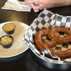 White Flame Brewing Co - Pretzel with mustard and cheese