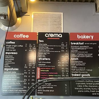 Crema Coffee + Bakery - Menu - Bakeries Near Me - Portland, Oregon Crema Coffee + Bakery - Menu - Bakeries Near Me - Portland, Oregon