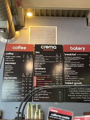 Menu photo 1 Crema Coffee + Bakery Portland, OR Menu photo 1 Crema Coffee + Bakery Portland, OR
