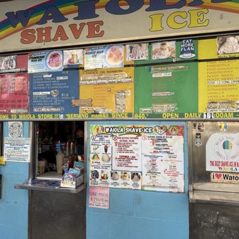 Waiola Shave Ice - Store front and menu - Ice Cream & Frozen Yogurt Near Me - Honolulu, Hawaii Waiola Shave Ice - Store front and menu - Ice Cream & Frozen Yogurt Near Me - Honolulu, Hawaii