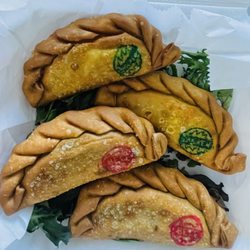 Mesa Latina Food Truck - Chicken(green) and beef (red) empanadas, you're the best Mesa Latina!