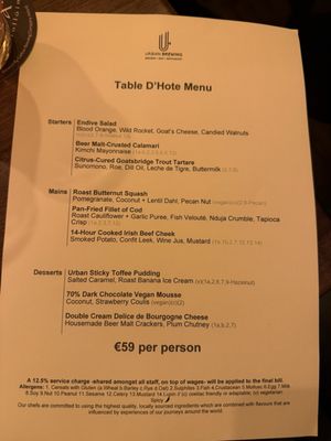 Menu photo 1 Urban Brewing Dublin, D