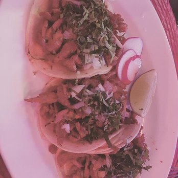 Mole Poblano Restaurant - Bad photo but awesome Tacos Al Pastor - Mexican Near Me - Philadelphia, Pennsylvania