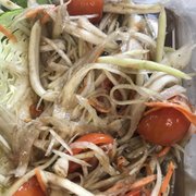 Photo of LannBoon Asia Cafe - San Diego, CA, United States. Papaya salad. Way to thick and small portion