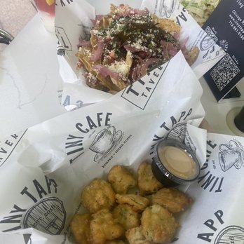 Tiny Tapp & Cafe - Fried pickles, nachos, chicken Caesar flatbread - American Near Me - Chicago, Illinois Tiny Tapp & Cafe - Fried pickles, nachos, chicken Caesar flatbread - American Near Me - Chicago, Illinois