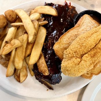 Blues City Cafe - Half ribs and half catfish - Southern Near Me - Memphis, Tennessee