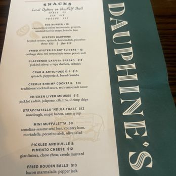 Dauphine’s - Happy Hour Food Menu - Seafood Near Me - Washington, DC, District of Columbia