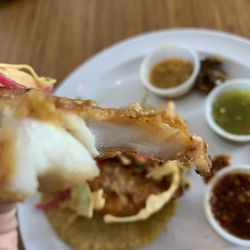 Tito's Taquitos - Their fish taco! (Look at how moist, and perfectly fried it is)