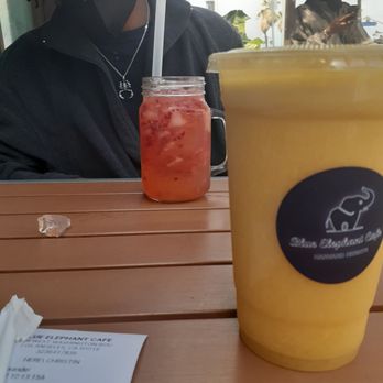 Blue Elephant Café - Fresh squeezed orange juice and strawberry lemonade. - Cafes Near Me - Los Angeles, California Blue Elephant Café - Fresh squeezed orange juice and strawberry lemonade. - Cafes Near Me - Los Angeles, California