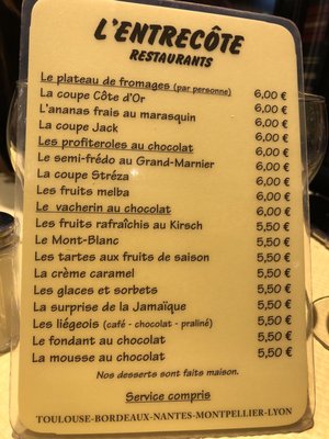Menu photo 5 L'Entrecôte Bordeaux, 33