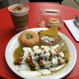 Veggie Tamal, Mexican Mocha, Flan Veggie Tamal, Mexican Mocha, Flan