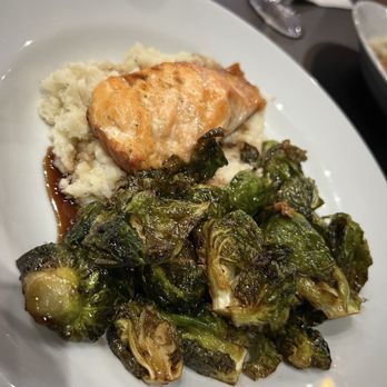 Ordinaire - Ordinaire Glazed Salmon w/Mashed Potatoes & Brussels Sprouts - Seafood Near Me - Norfolk, Virginia Ordinaire - Ordinaire Glazed Salmon w/Mashed Potatoes & Brussels Sprouts - Seafood Near Me - Norfolk, Virginia