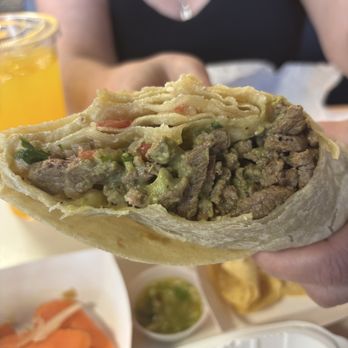 Cali's & Fries - Carne asada burrito...all carne! No fillers! Except fresh guacamole! The best!!! - Tacos Near Me - San Diego, California