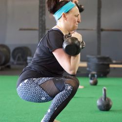 Physical Culture Gym - Iron Movement class: Double kettlebell squat.