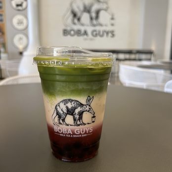Boba Guys - Strawberry Matcha with Oat Milk - Bubble Tea Near Me - Long Beach, California Boba Guys - Strawberry Matcha with Oat Milk - Bubble Tea Near Me - Long Beach, California