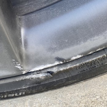 Tesla - Chip in rim and tire cut by Tesla service department - Car Dealers Near Me - San Antonio, Texas Tesla - Chip in rim and tire cut by Tesla service department - Car Dealers Near Me - San Antonio, Texas