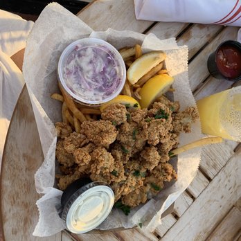Frying Pan NYC - Fried oyster basket with fries and coleslaw. - Bars Near Me - New York, New York