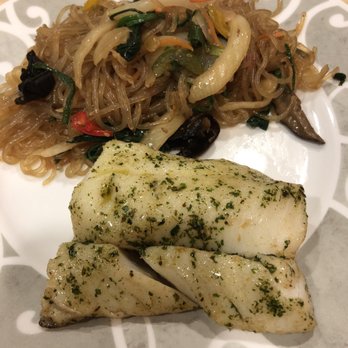 Garden Kitchen - Used the japchae as a side for fish from a local fishmonger.  Great flavor and value. - Korean Near Me - Norwood, New Jersey