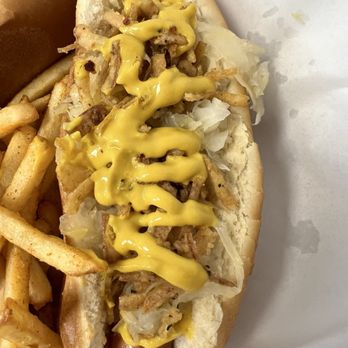 DeeVine Dogs LLC - Kraut, fried onions and mustard hot dog - Street Vendors Near Me DeeVine Dogs LLC - Kraut, fried onions and mustard hot dog - Street Vendors Near Me
