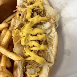 DeeVine Dogs LLC - Kraut, fried onions and mustard hot dog
