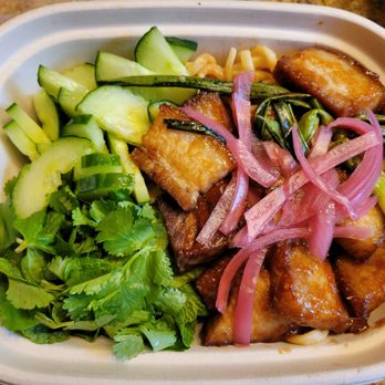 Hawking Bird - Pork Belly Bowl with Noodles - Asian Fusion Near Me - Oakland, California Hawking Bird - Pork Belly Bowl with Noodles - Asian Fusion Near Me - Oakland, California
