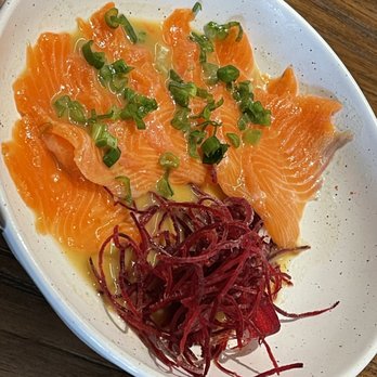Mikhuna Japanese-Peruvian Cuisine - King Salmon Tiradito - Japanese Near Me - Mcallen, Texas Mikhuna Japanese-Peruvian Cuisine - King Salmon Tiradito - Japanese Near Me - Mcallen, Texas