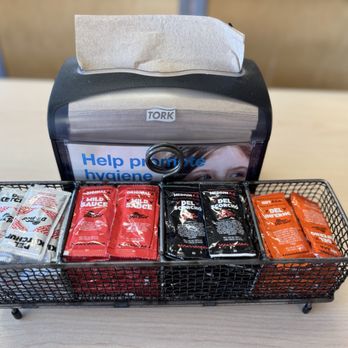 Del Taco - Sauces at each table - Fast Food Near Me - Barstow, California Del Taco - Sauces at each table - Fast Food Near Me - Barstow, California