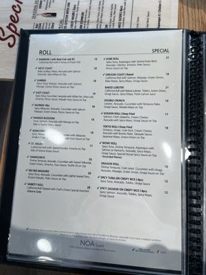 Menu photo 4 NOA Sushi Beaverton, OR
