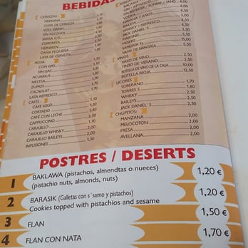 Sundown - Menu - Turkish Near Me - Barcelona, B