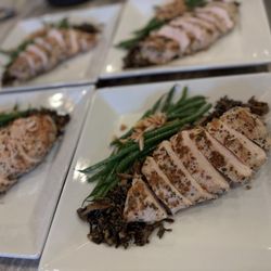 Tahoe Mountain Tapas - Garlic Herb Roasted Chicken / Assorted Mushroom Wild Rice / Toasted Almond Green Beans