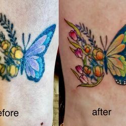 Saints & Sinners Tattoo - Look at the before and after. Love it!!!