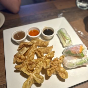 Evie’s Vietnamese Kitchen - Appetizer sampler with spring rolls, dumplings, and Crab Rangoon - Vietnamese Near Me - Menomonee Falls, Wisconsin